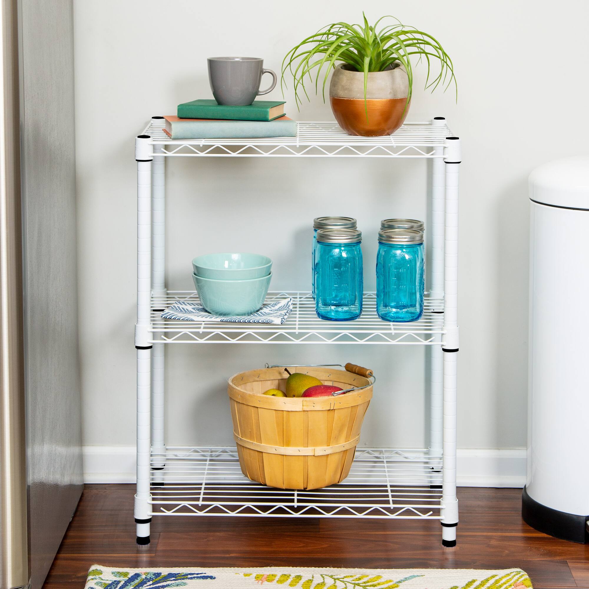 Honey Can Do White 3-Tier Heavy-Duty Adjustable Shelving Unit